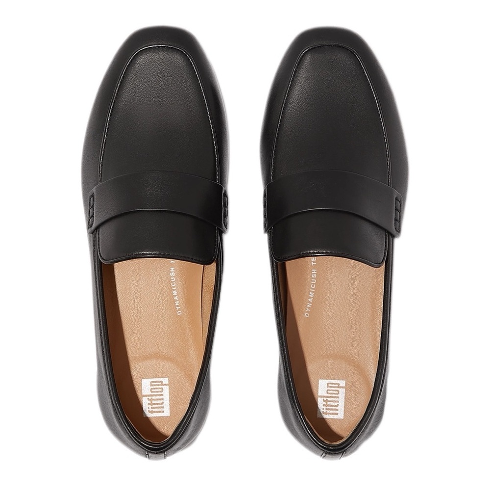 FITFLOP DELICATO Soft Leather Loafers in black New Size 10